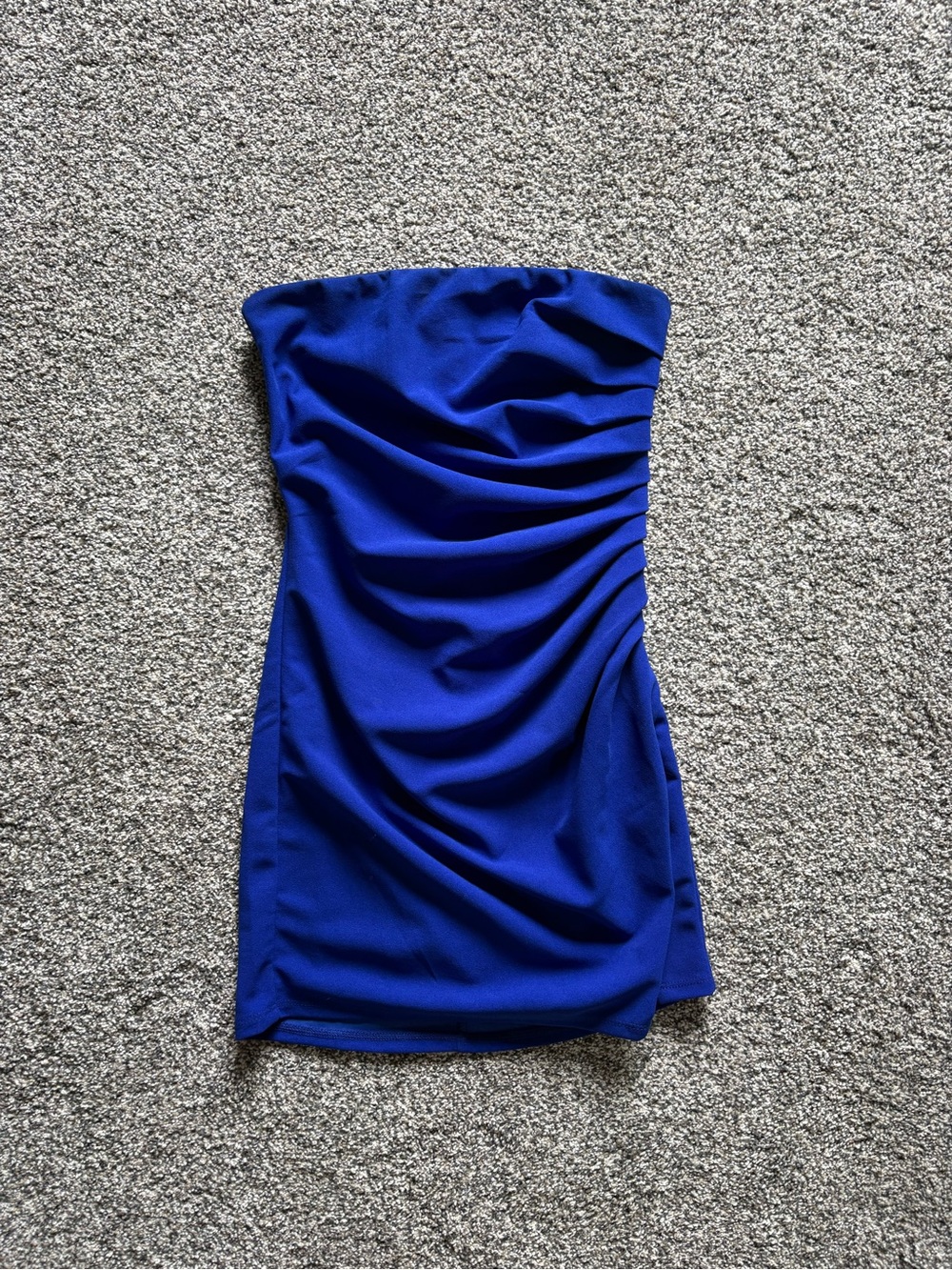 Lucy in the Sky Blue Strapless Mini Dress with Thigh Slit - Picture 3 of 3